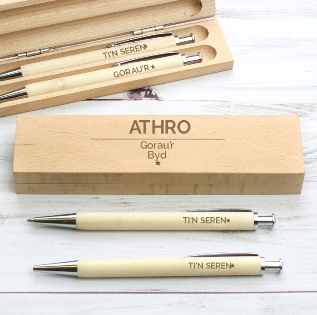 Beiro a Pencil Athro Orau'r Byd | Welsh Best Teacher Pen & Pencil Set