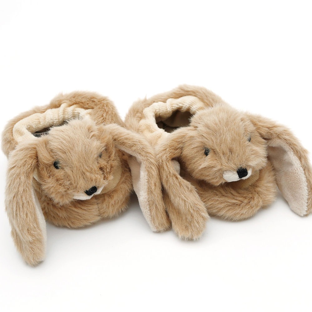 Bunny Baby Booties | Plush Fawn Bunny Baby Slipper Boots