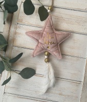 Addurn Ti'n Seren Pinc a Aur | Welsh You're a Star Pink & Gold Plush Star Decoration