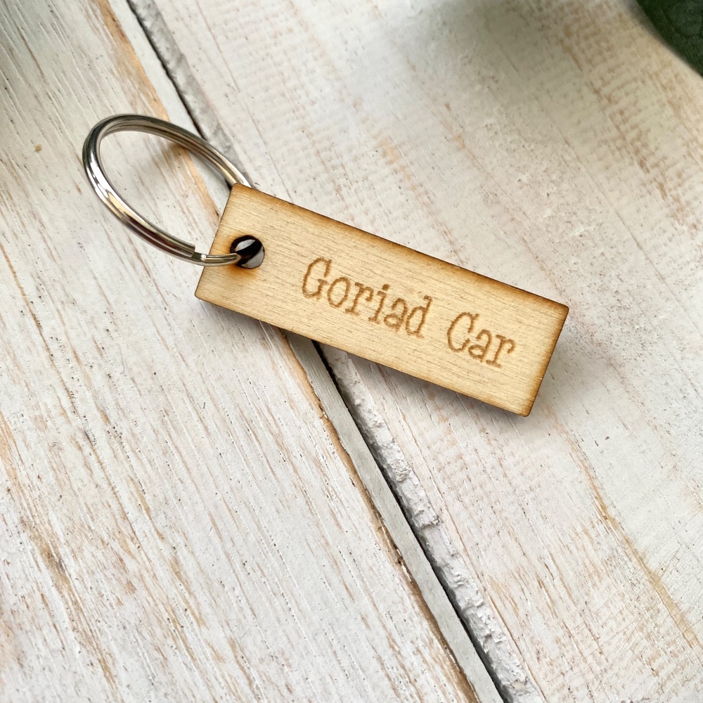 Cylch Goriad Car Pren | Welsh Car Keys Wooden Keyring