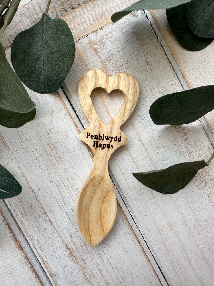 Llwy Caru Penblwydd Hapus Pren | Welsh Happy Birthday Wooden Love Spoon