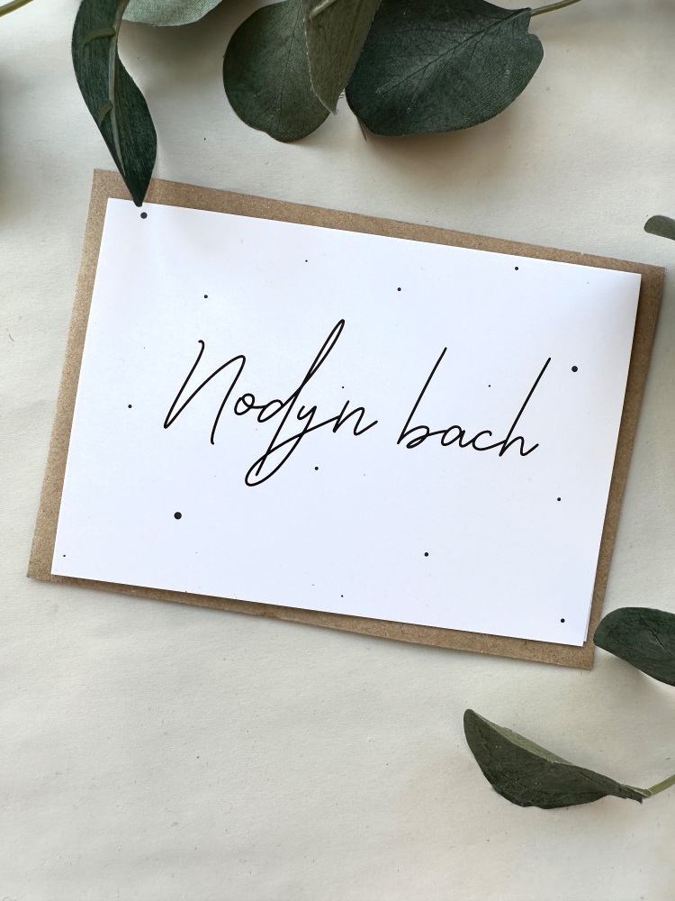 Cerdyn Nodyn bach Cyfoes Bach | Welsh a little note Small Card