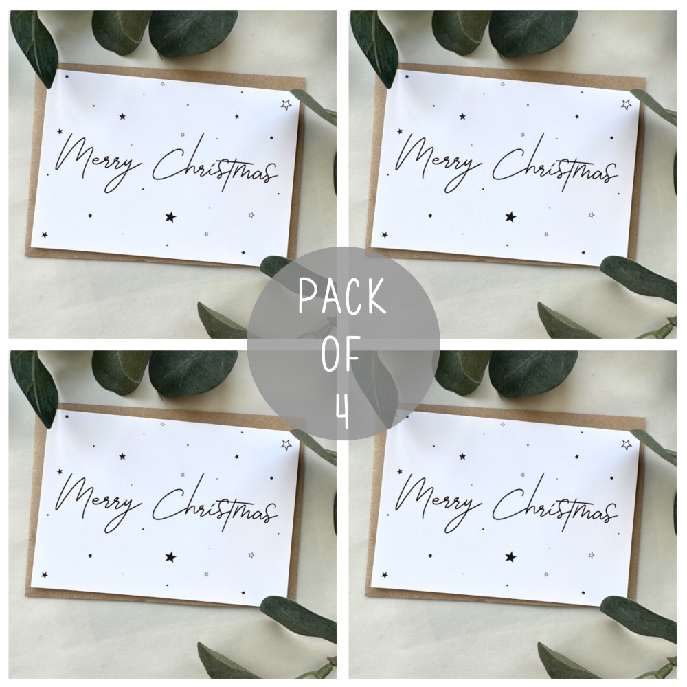 Merry Christmas Card Pack | Pack of 4