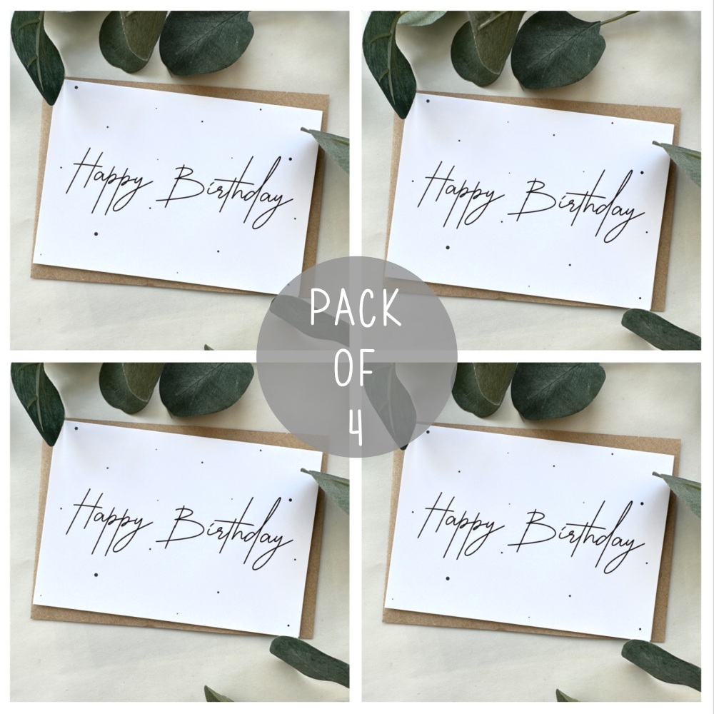 Happy Birthday Card Pack | Pack of 4