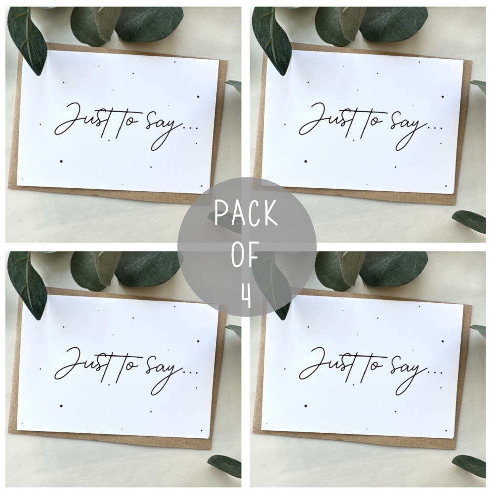 Just to say Card Pack | Pack of 4