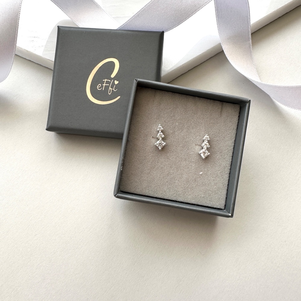 Sparkly Cubic Zirconia Earrings - Sterling Silver