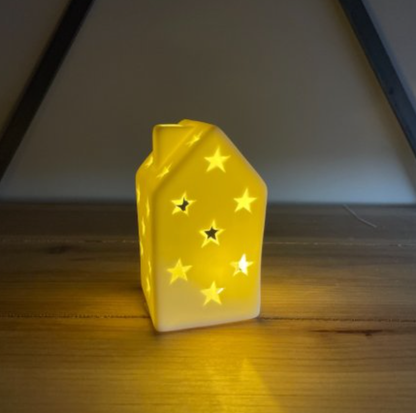 Ceramic Starry House Decoration with LED Light