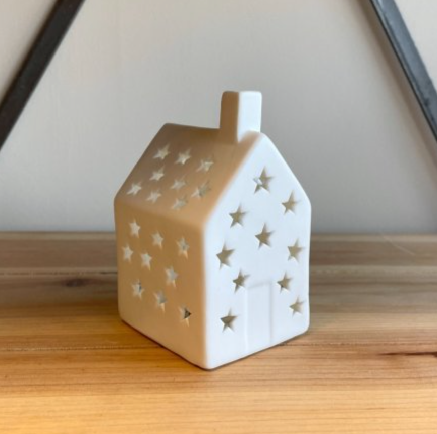 Ceramic Starry House Decoration with LED Light