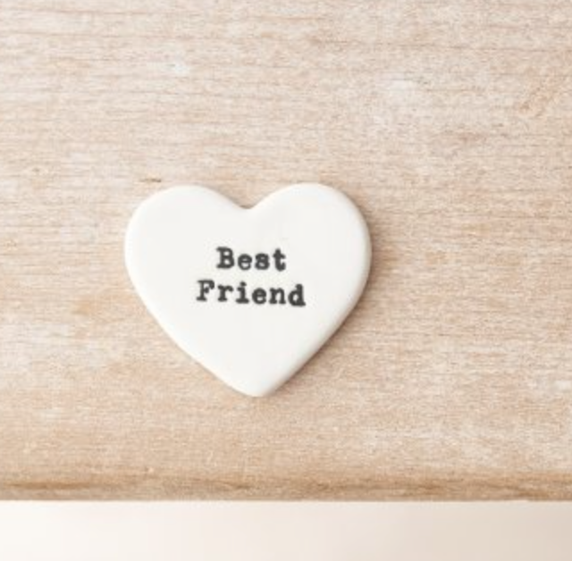 Best Friend Ceramic Heart Token