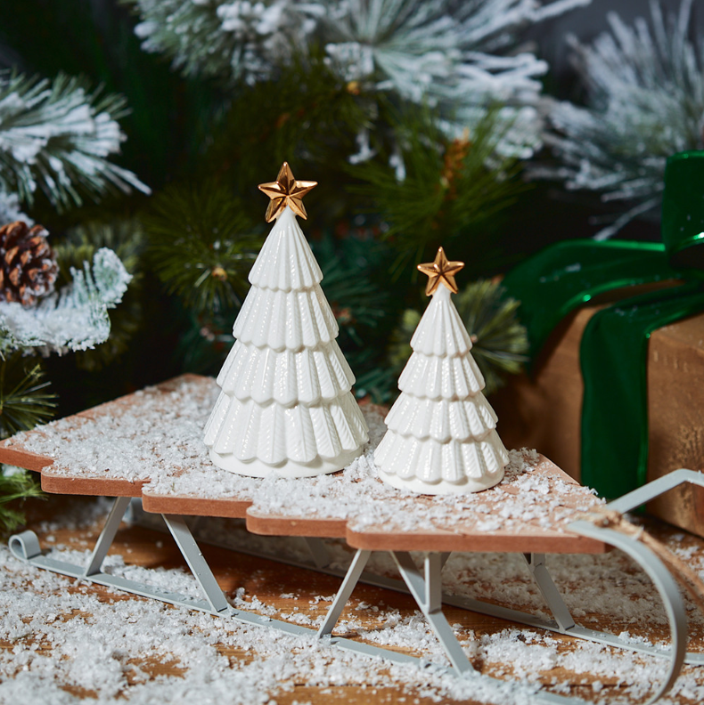 Ceramic Tree with Gold Star Decoration - Choice of Size