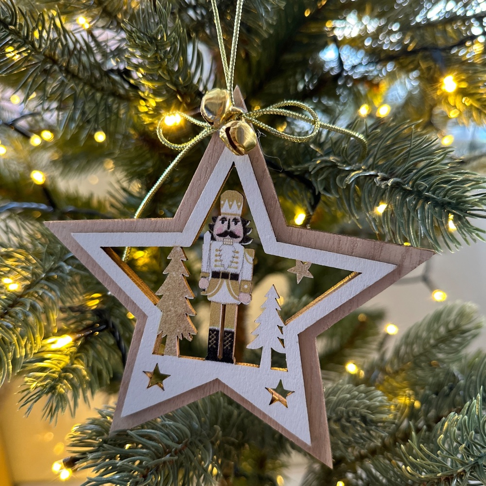 Nutcracker Wooden Star/Tree Hanging Decoration | Various Styles Available