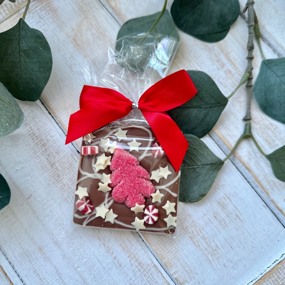 Christmas Tree Chocolate Bar with Sprinkles and Sweets