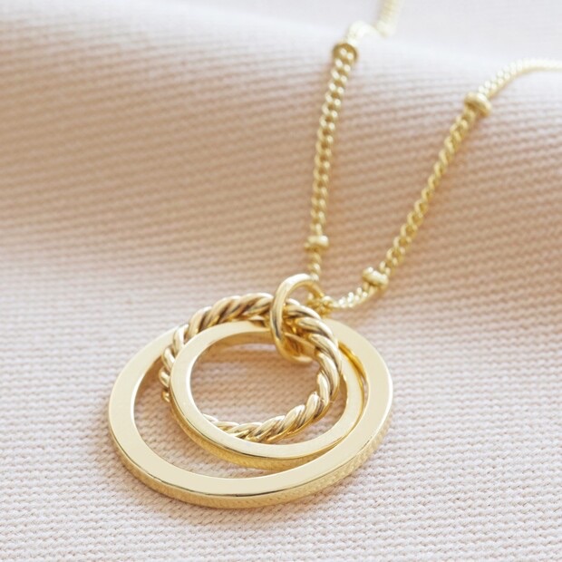 Mixed Hoop Necklace in Gold