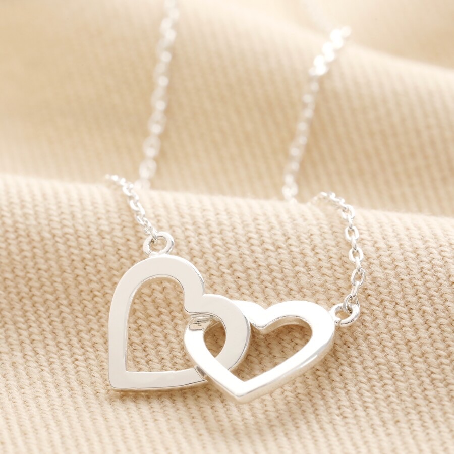 Silver Interlocking Hearts Necklace