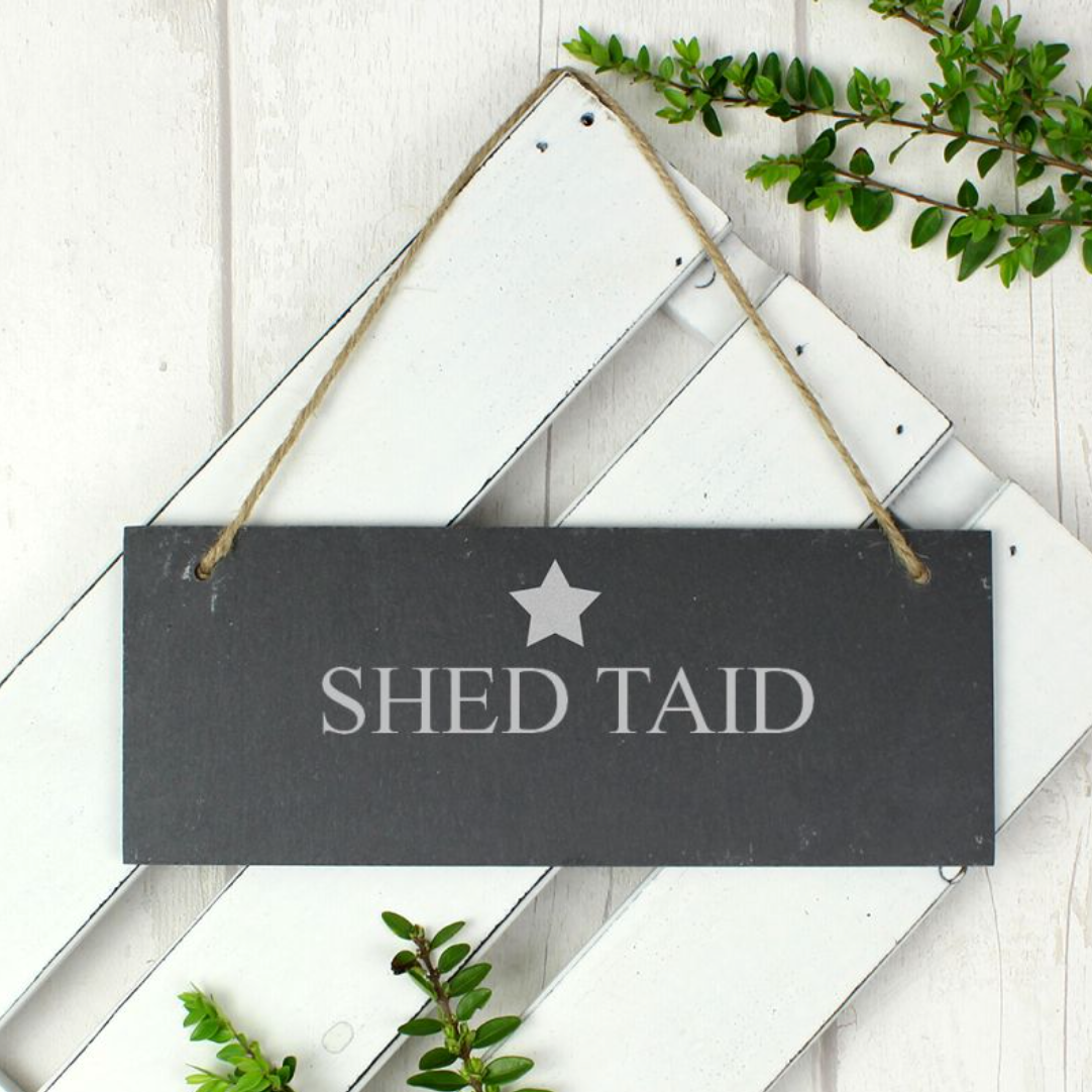 Addurn Shed Taid Llechen | Welsh Slate Taid's Shed Hanging Decoration