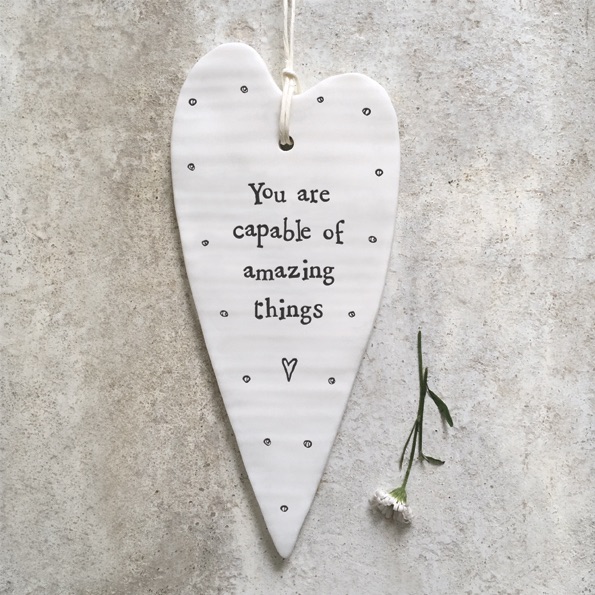 You are Capable of Amazing Things Ceramic Wobbly Heart | East of India