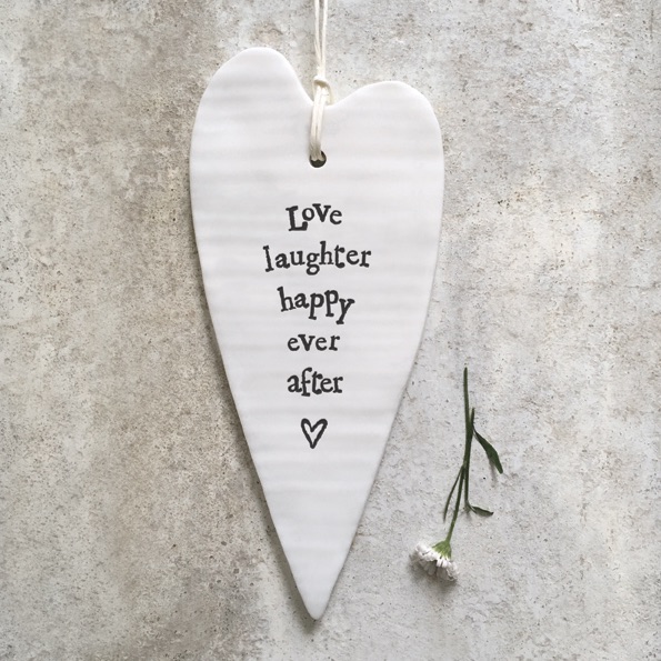 Love Laughter Happy Ever After Ceramic Wobbly Heart | East of India