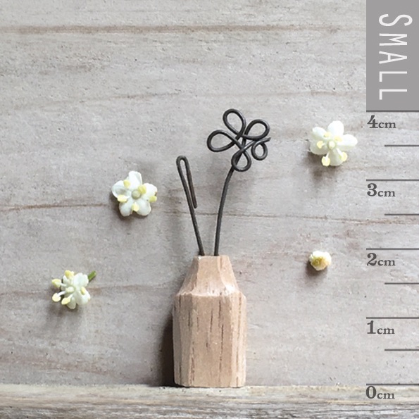 Wire Flower in Wooden Vase - Tiny Anemone | East of India