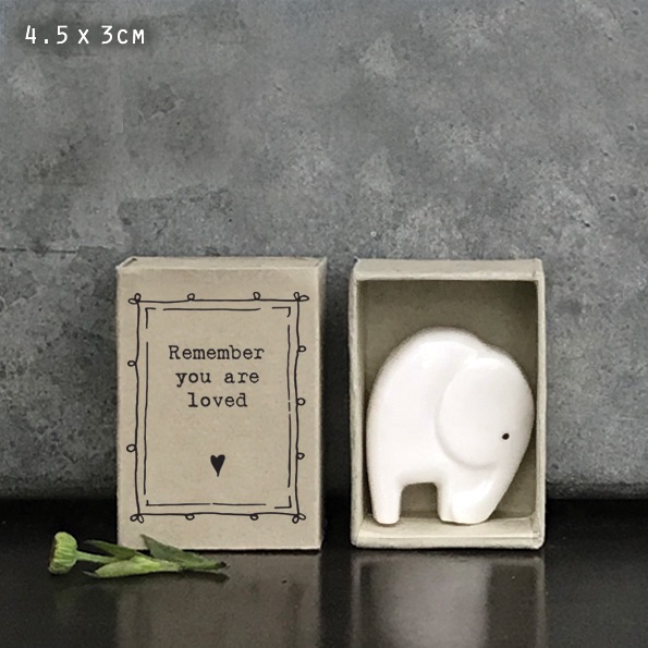 Remember you are Loved Elephant Ceramic Matchbox Token | East of India