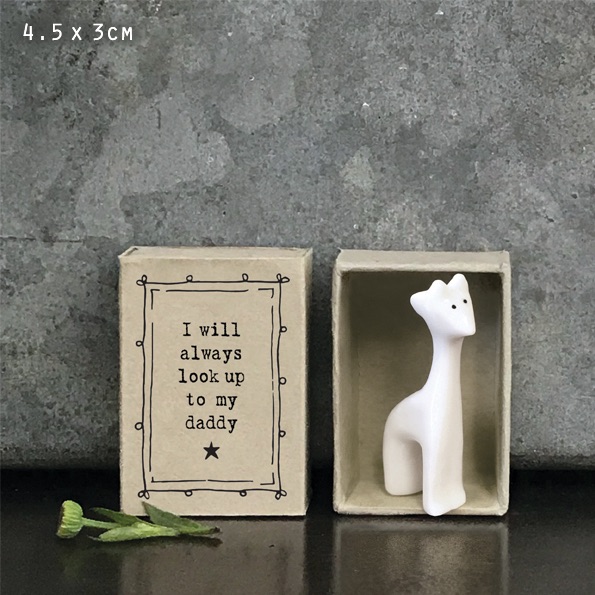 I Will Always Look up to my Daddy Giraffe Ceramic Matchbox Token | East of India