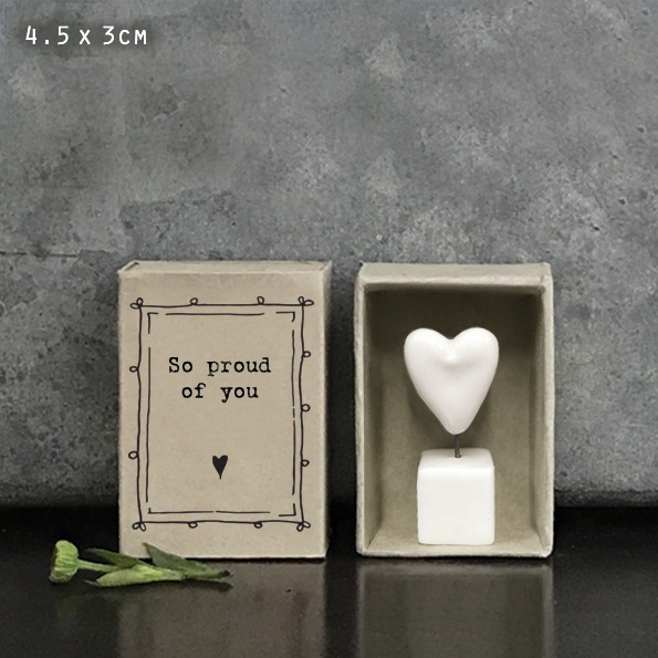 So Proud of you Heart Ceramic Matchbox Token | East of India