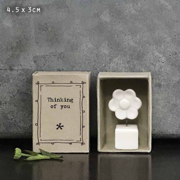 Thinking of you Flower Ceramic Matchbox Token | East of India