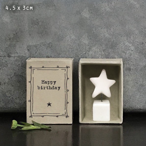 Happy Birthday Star Ceramic Matchbox Token | East of India