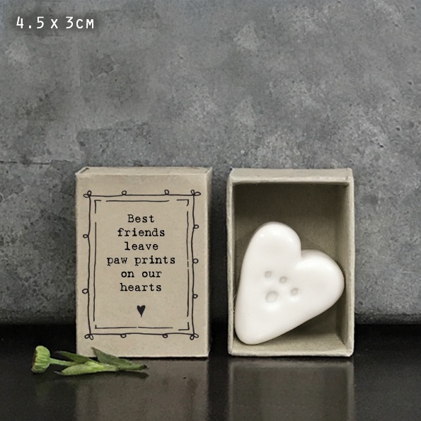 Best Friends leave paw prints on our hearts Ceramic Matchbox Token | East o