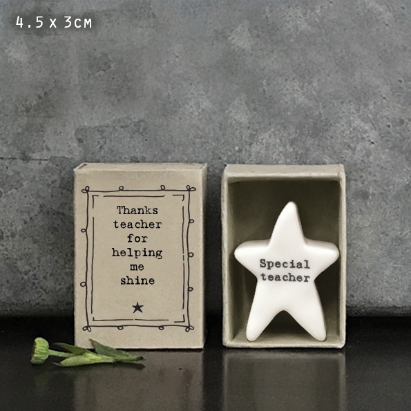 Special Teacher Star Ceramic Matchbox Token | East of India