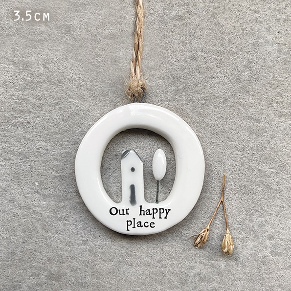 Our Happy Place Cut Out Ceramic Decoration | East of India