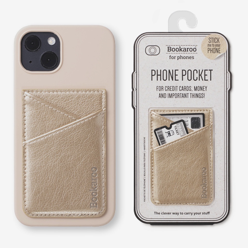 Bookaroo Phone Pocket in Gold
