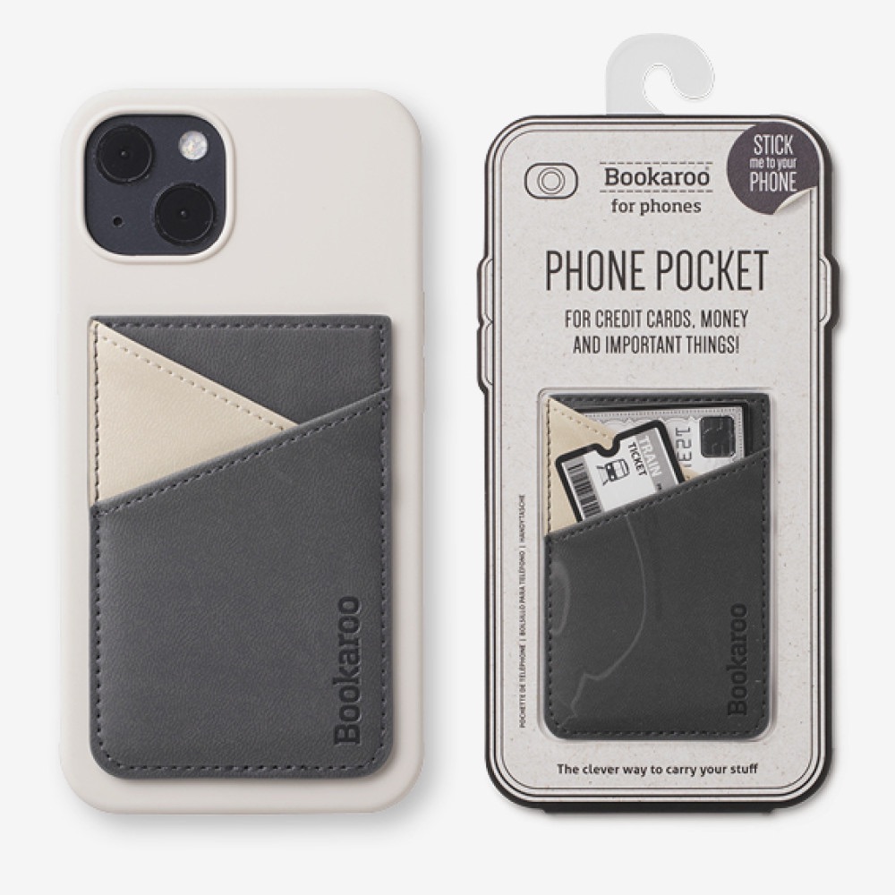 Bookaroo Phone Pocket in Charcoal