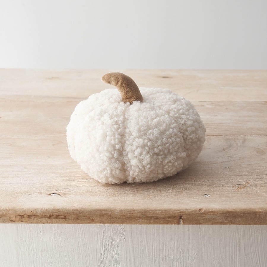 Sherpa Pumpkin Decoration | Cream Large