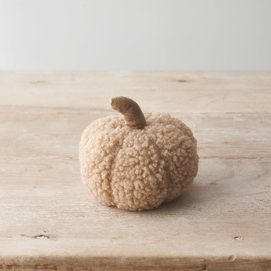 Sherpa Pumpkin Decoration | Natural Small