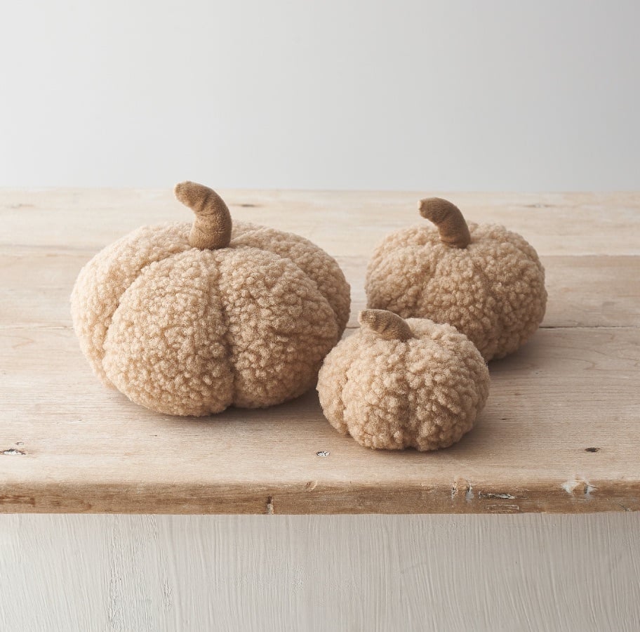 Sherpa Pumpkin Decoration | Natural Small