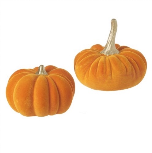 Velvet Pumpkin Decoration with Gold Stem| Various Choice Available