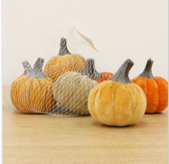 Pumpkin Decorations | Mixed Velvet | Small