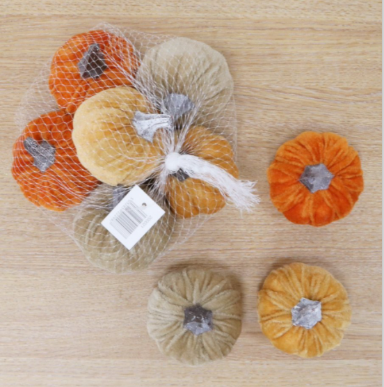 Pumpkin Decorations | Mixed Velvet | Medium