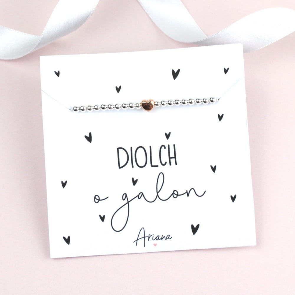 Breichled Diolch o Galon | Diolch o Galon Bracelet by Ariana Jewellery -  Various Choice