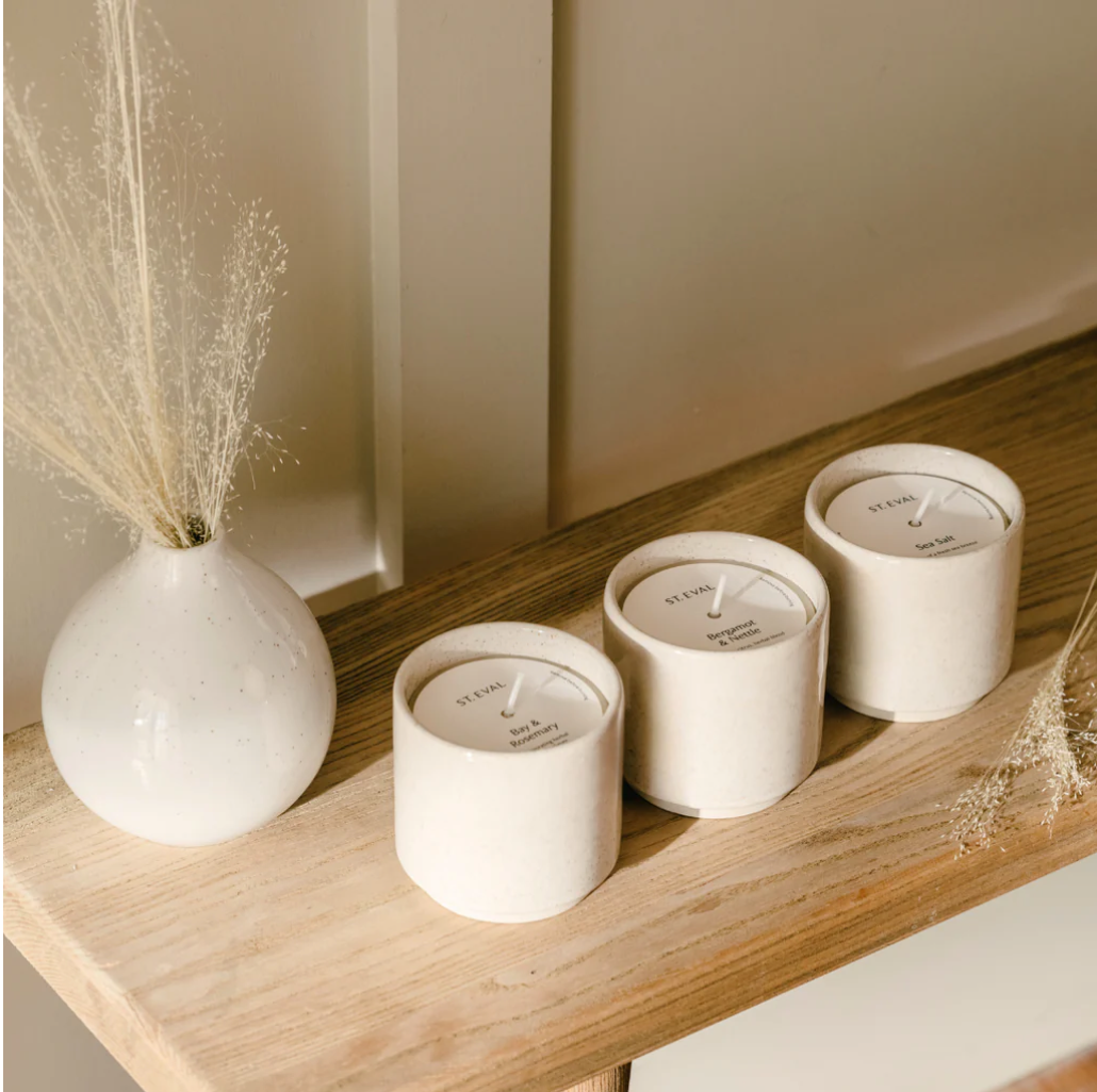 Bay & Rosemary Scented Ceramic Pot Candle | St Eval
