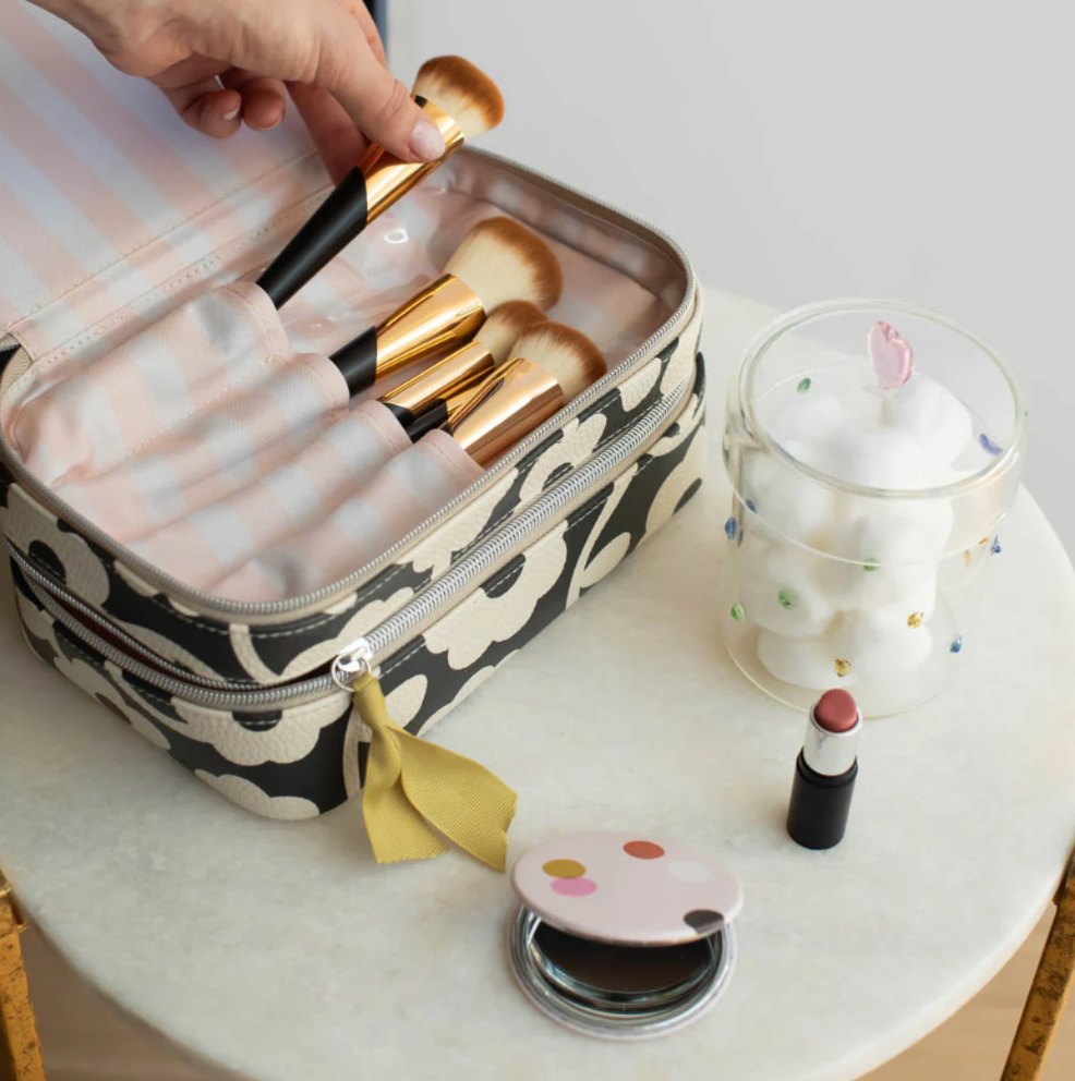 Mono Flower Makeup Bag | Caroline Gardner