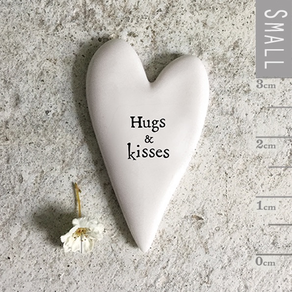 Hugs & Kisses Ceramic Heart Token | East of India
