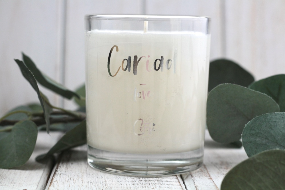 Cannwyll Cariad | Cariad Candle | Natural Plant Wax Large Candle