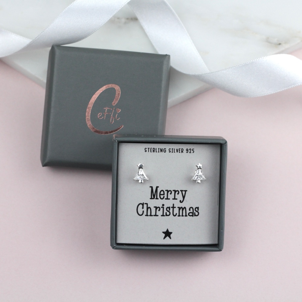 Merry Christmas Sterling Silver 925 Boxed Earrings | CeFfi Jewellery - Various Choice