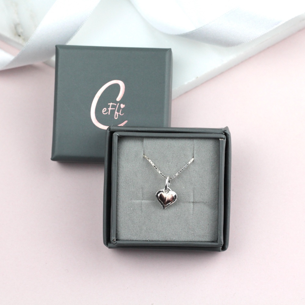 Silver & Rose Gold Sterling Silver 925 Necklace