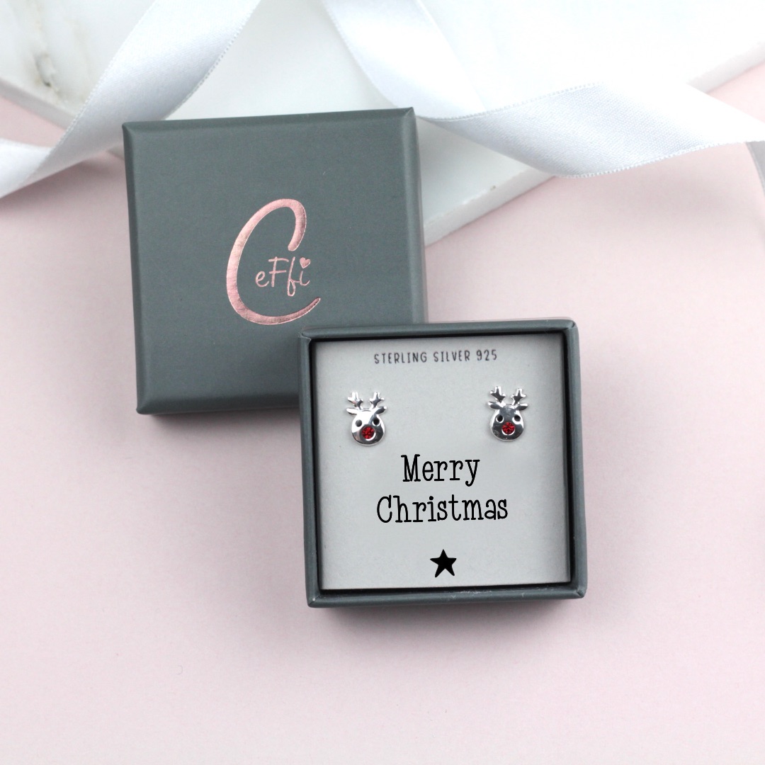 Merry Christmas Sterling Silver 925 Boxed Earrings | CeFfi Jewellery - Various Choice