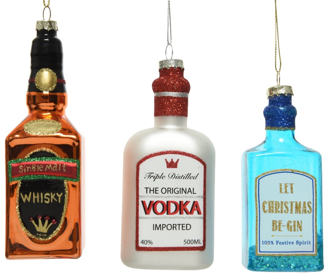 Gin Whiskey Vodka Christmas Tree Decoration