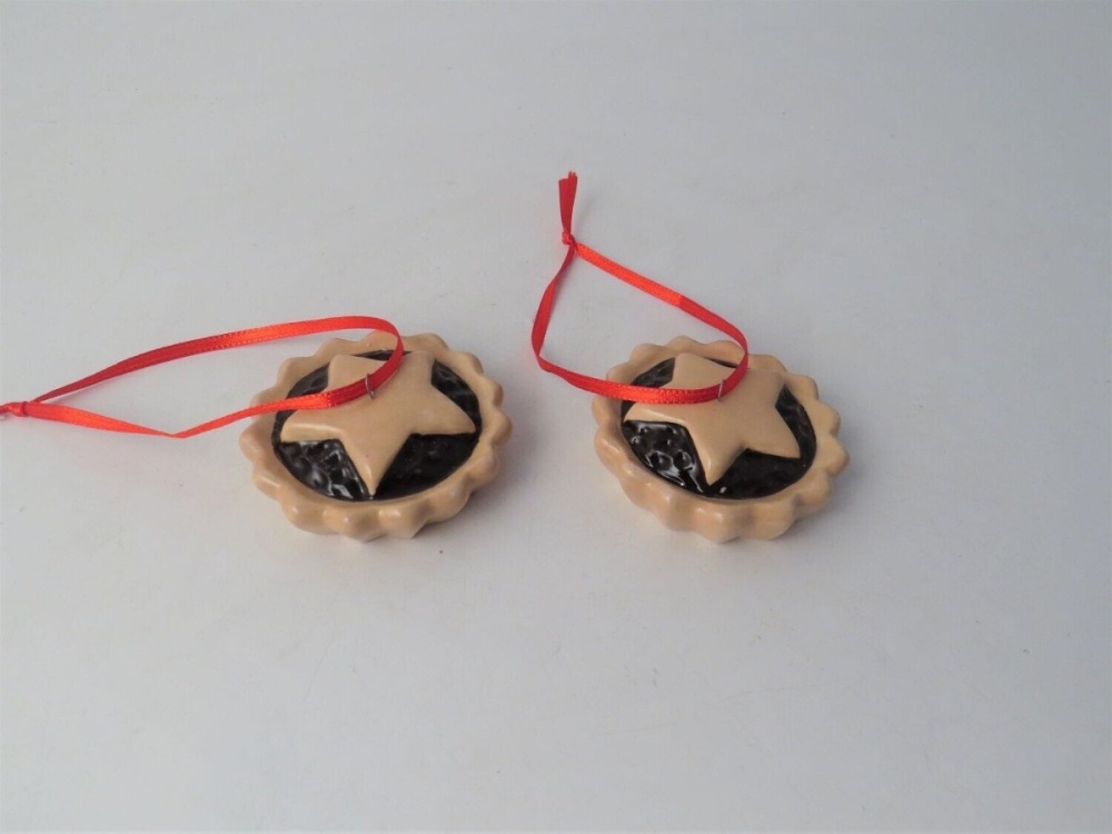 Ceramic Mince Pie Christmas Tree Decoration