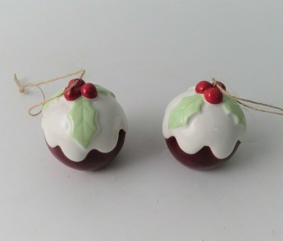 Ceramic Christmas Pudding Christmas Tree Decoration