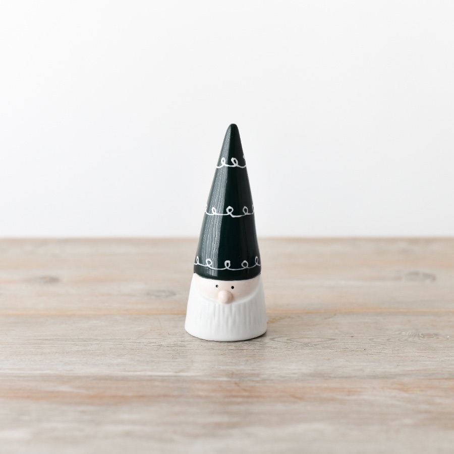 Ceramic Green Santa Decoration Large
